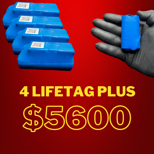 Kit de 4 lifetags plus de rastreo con batería de hasta 40 días